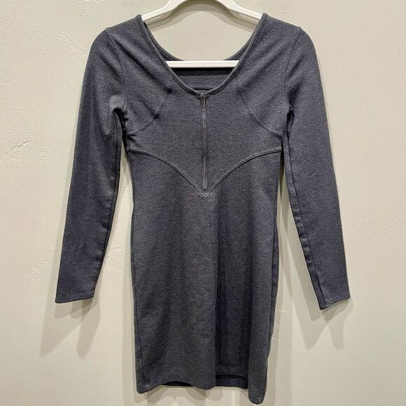 Athleta Illusion Long Sleeve Dress in Charcoal Heather Gray - Size: XXS - Picture 3 of 11